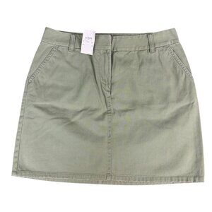 J.Crew Womens Small Sage Green Skirt With Floral Lining & Zipper Y2K NWT